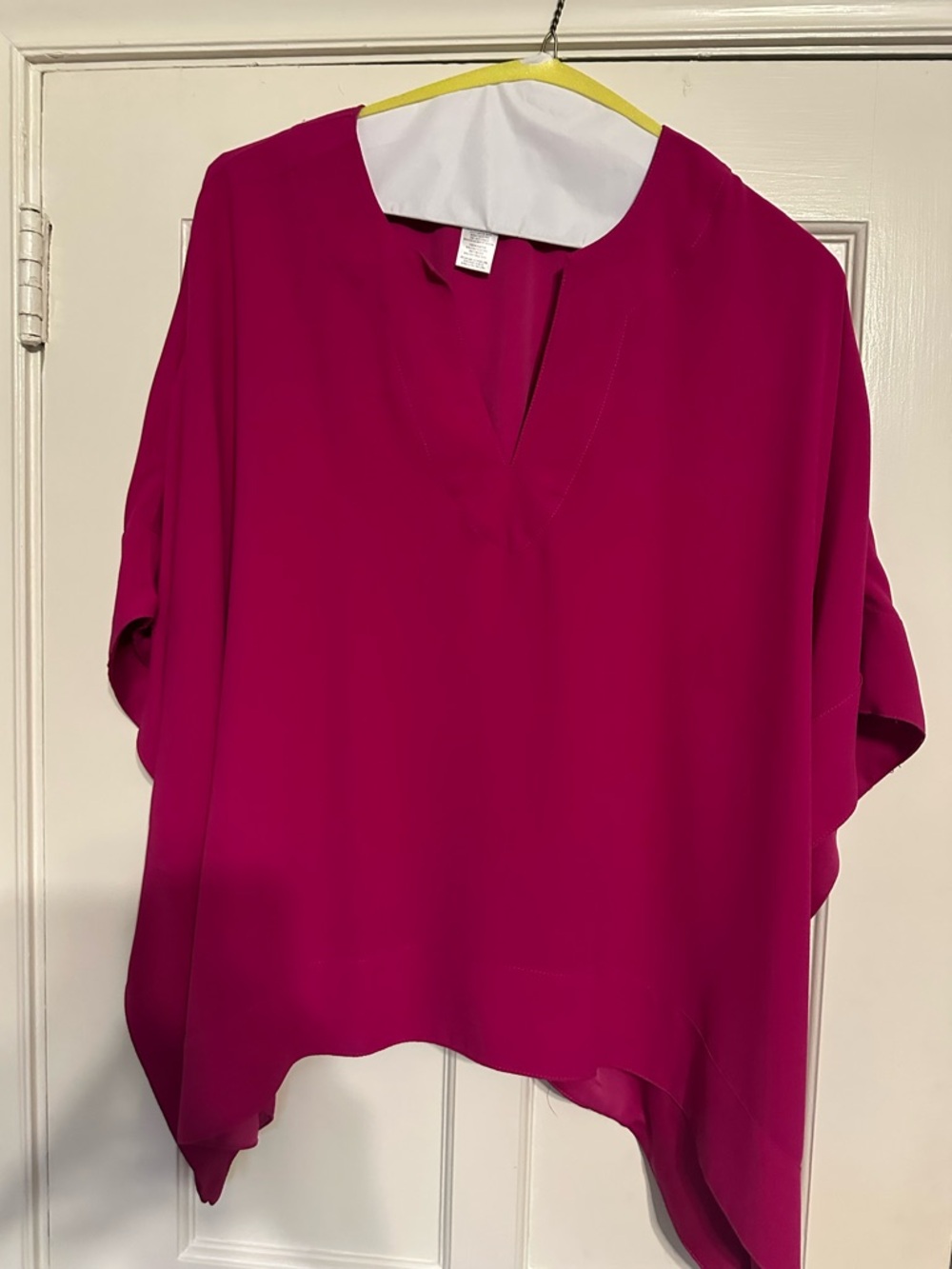Trina Turk Magenta V-Neck Draped Tunic